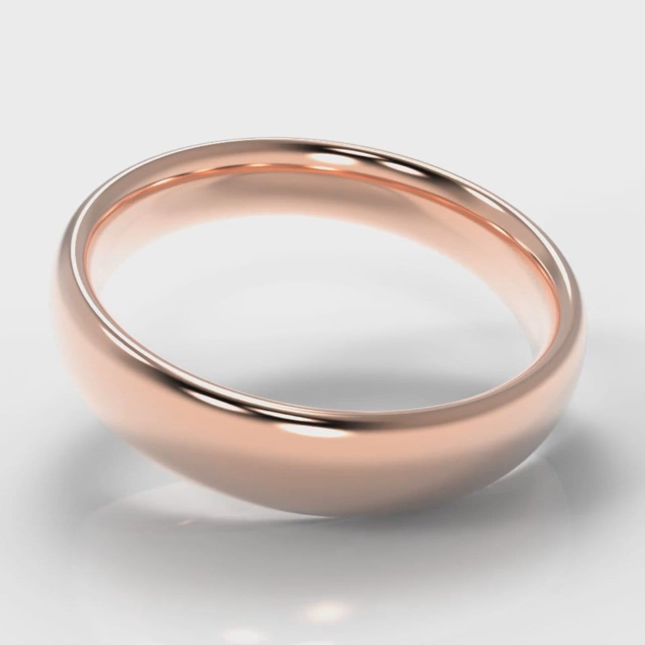 5mm Court Shaped Comfort Fit Wedding Ring - Rose Gold