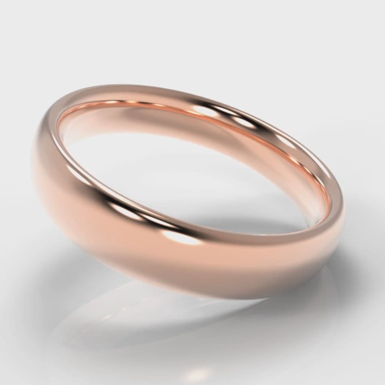 5mm Court Shaped Comfort Fit Wedding Ring - Rose Gold