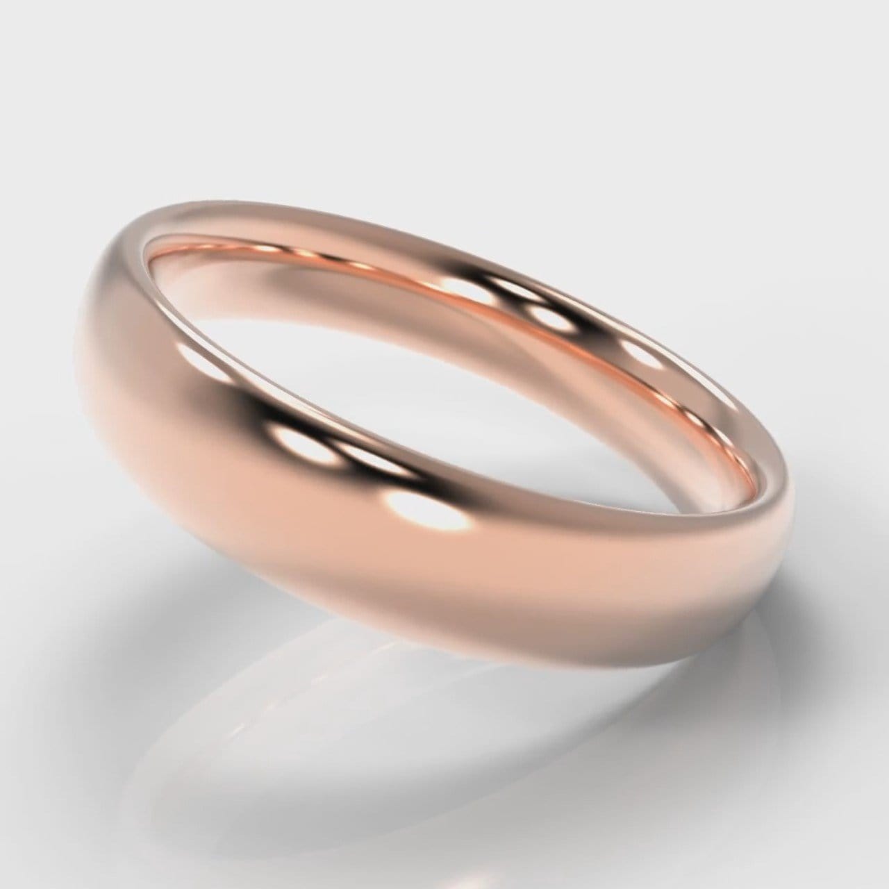 5mm Court Shaped Comfort Fit Wedding Ring - Rose Gold