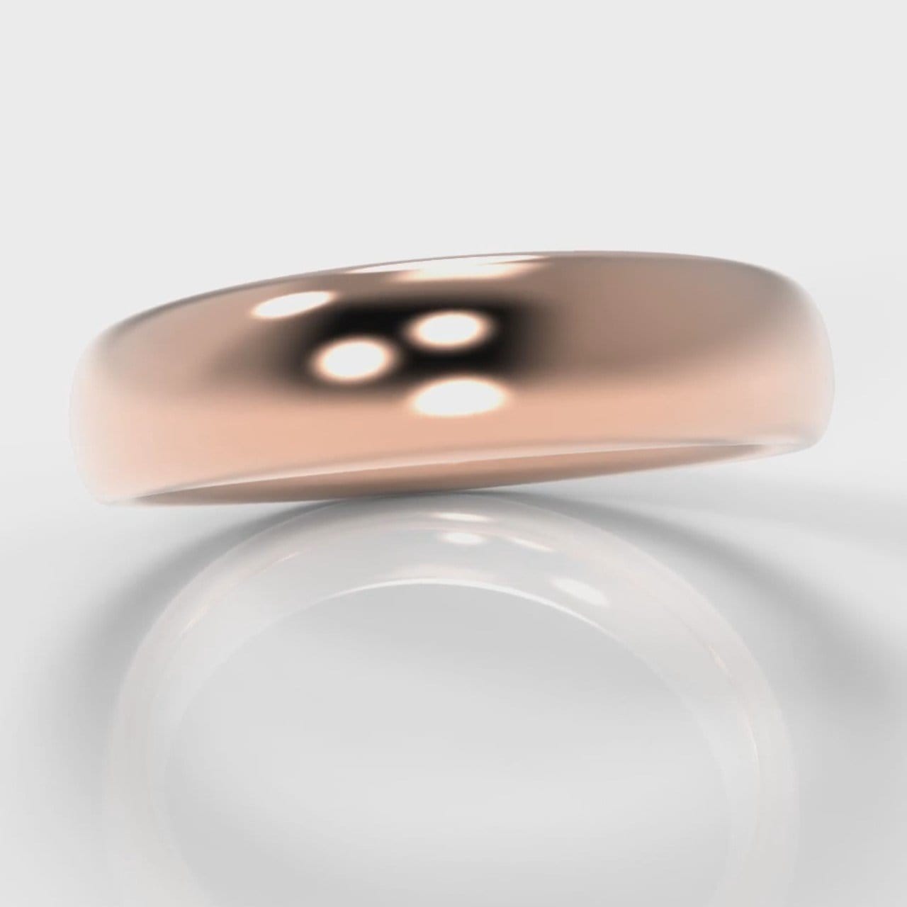 5mm Court Shaped Comfort Fit Wedding Ring - Rose Gold