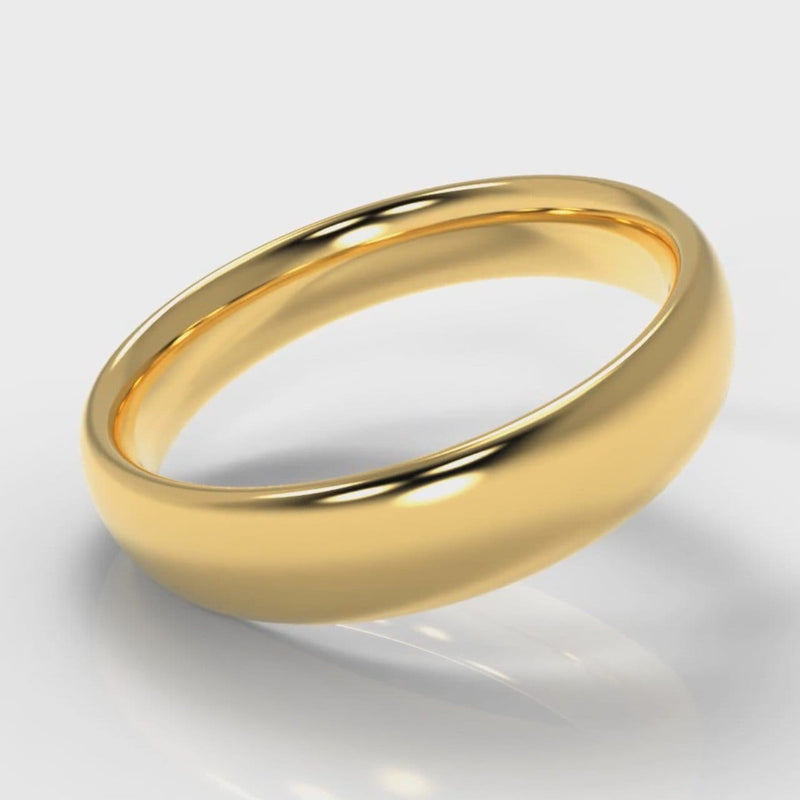5mm Court Shaped Comfort Fit Wedding Ring - Yellow Gold