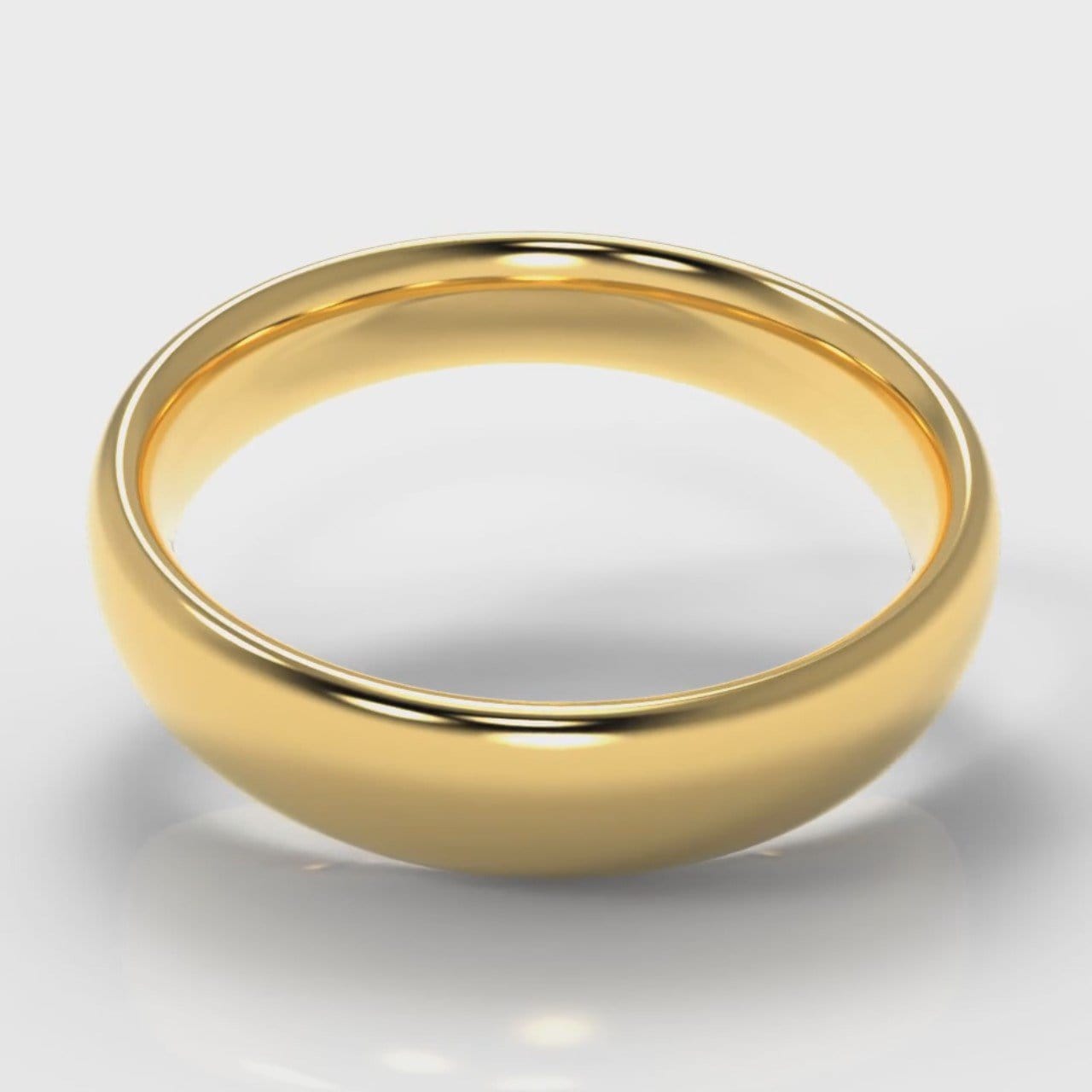 5mm Court Shaped Comfort Fit Wedding Ring - Yellow Gold