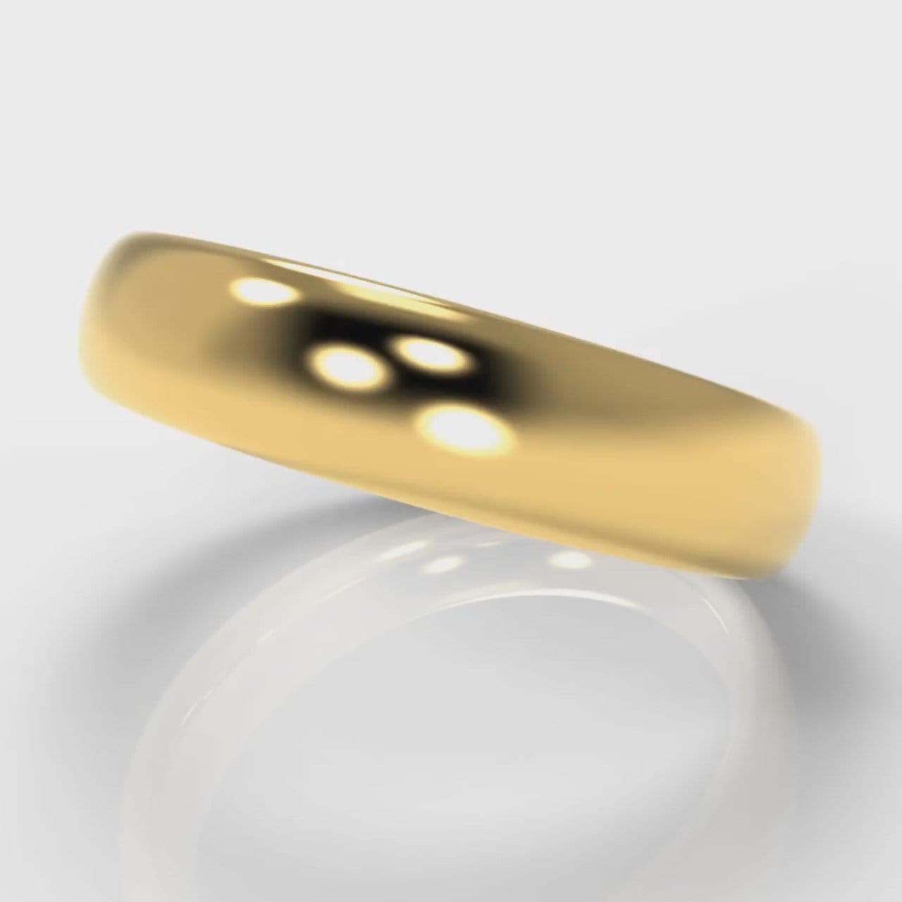5mm Court Shaped Comfort Fit Wedding Ring - Yellow Gold