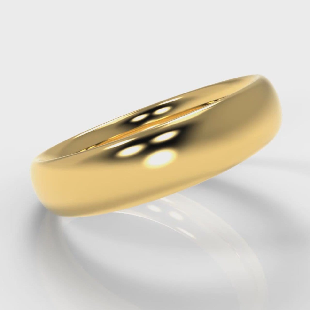 5mm Court Shaped Comfort Fit Wedding Ring - Yellow Gold
