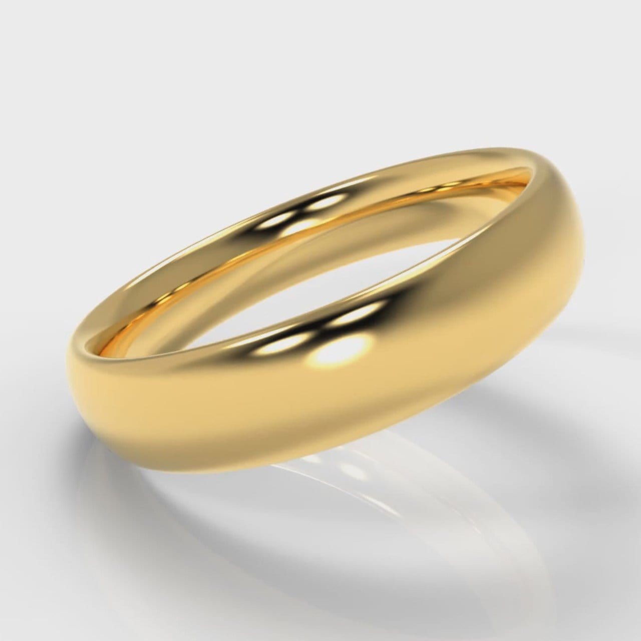 5mm Court Shaped Comfort Fit Wedding Ring - Yellow Gold