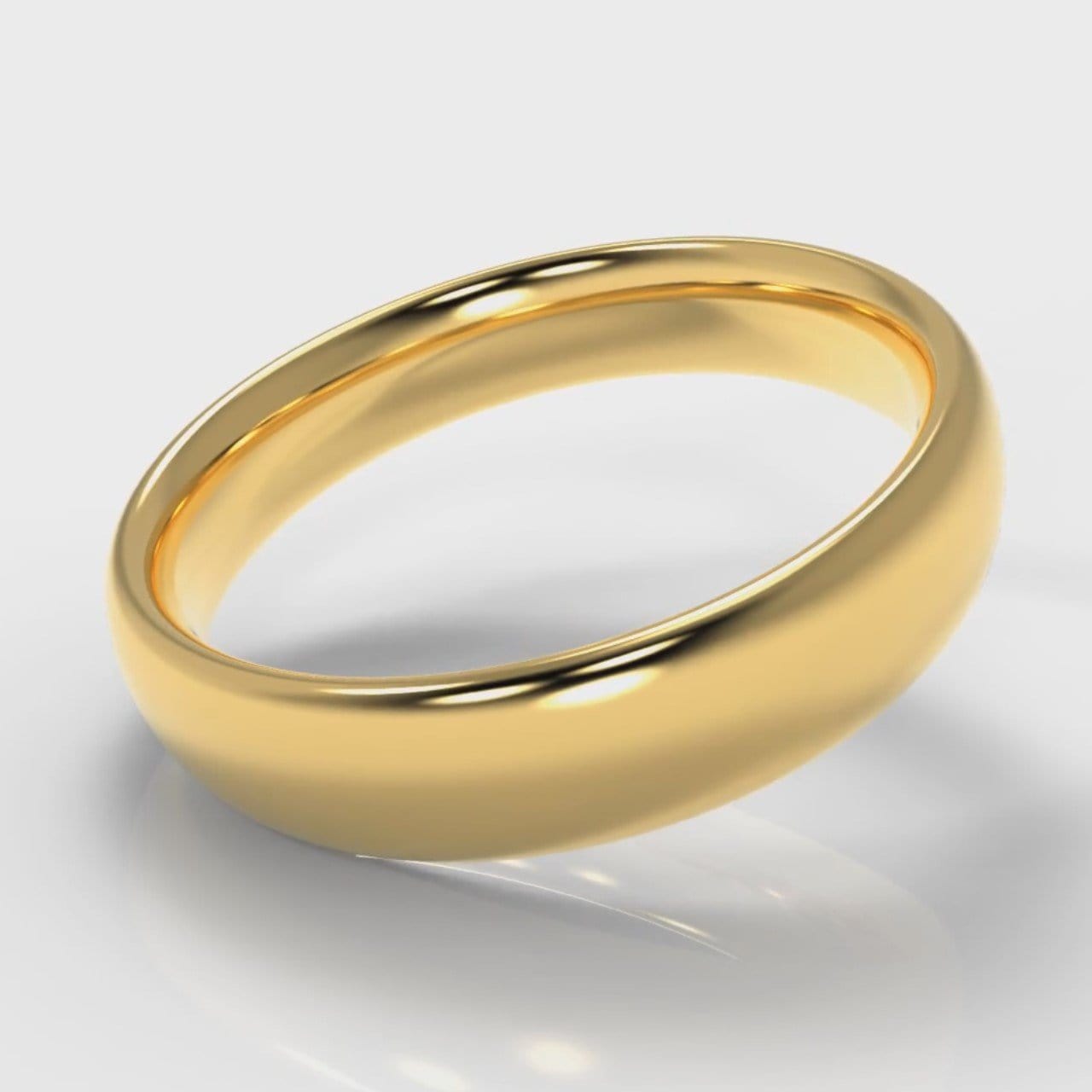 5mm Court Shaped Comfort Fit Wedding Ring - Yellow Gold