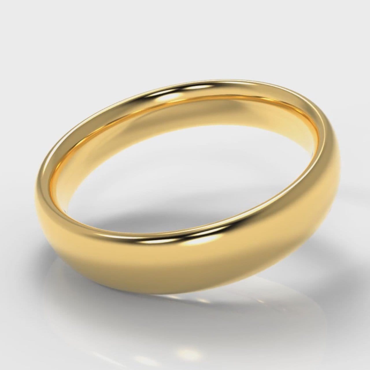 5mm Court Shaped Comfort Fit Wedding Ring - Yellow Gold