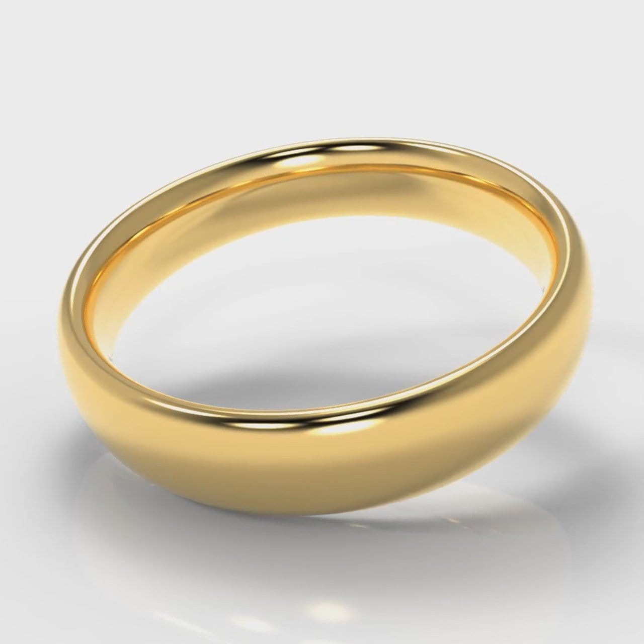 5mm Court Shaped Comfort Fit Wedding Ring - Yellow Gold