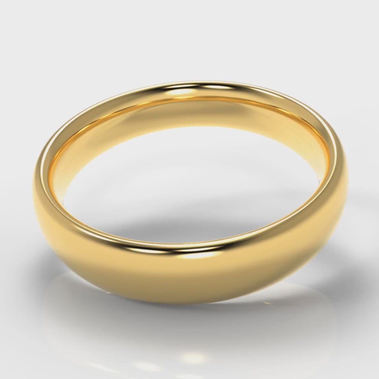 5mm Court Shaped Comfort Fit Wedding Ring - Yellow Gold