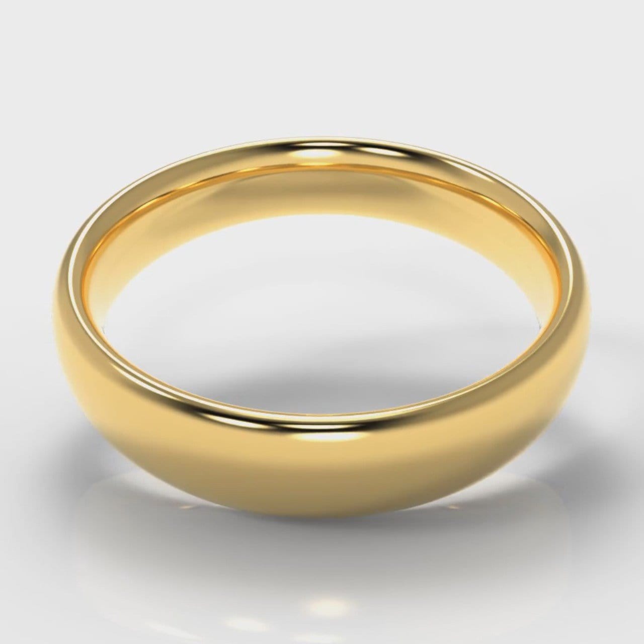 5mm Court Shaped Comfort Fit Wedding Ring - Yellow Gold