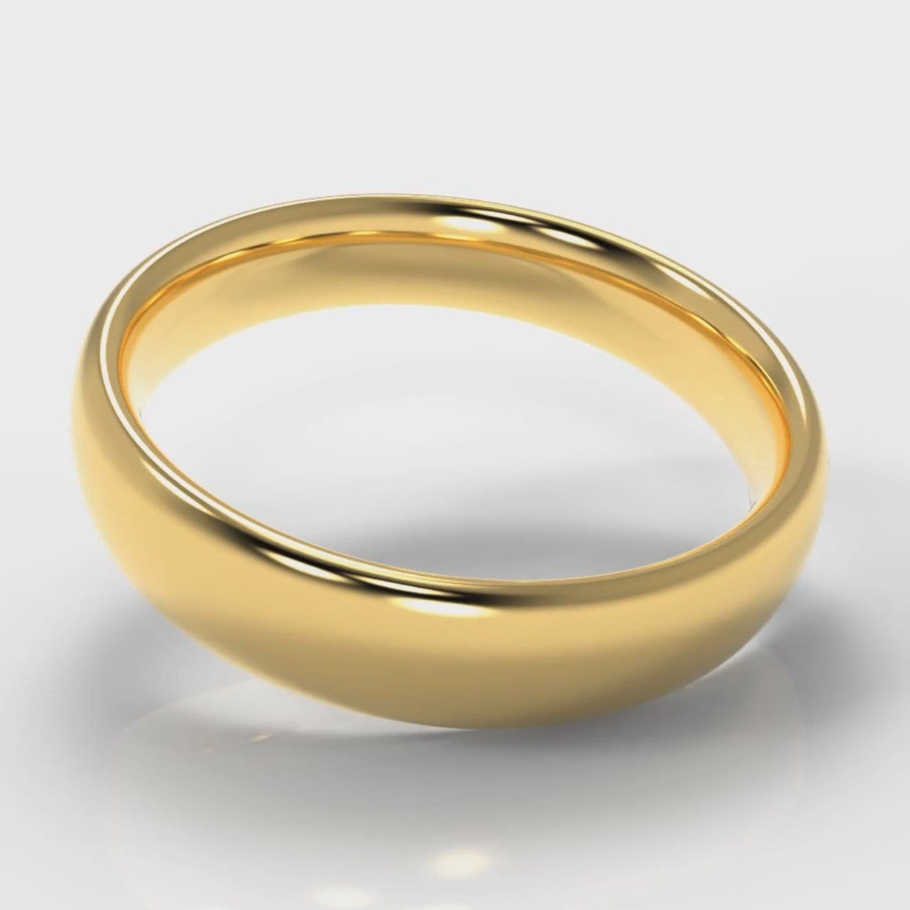 5mm Court Shaped Comfort Fit Wedding Ring - Yellow Gold