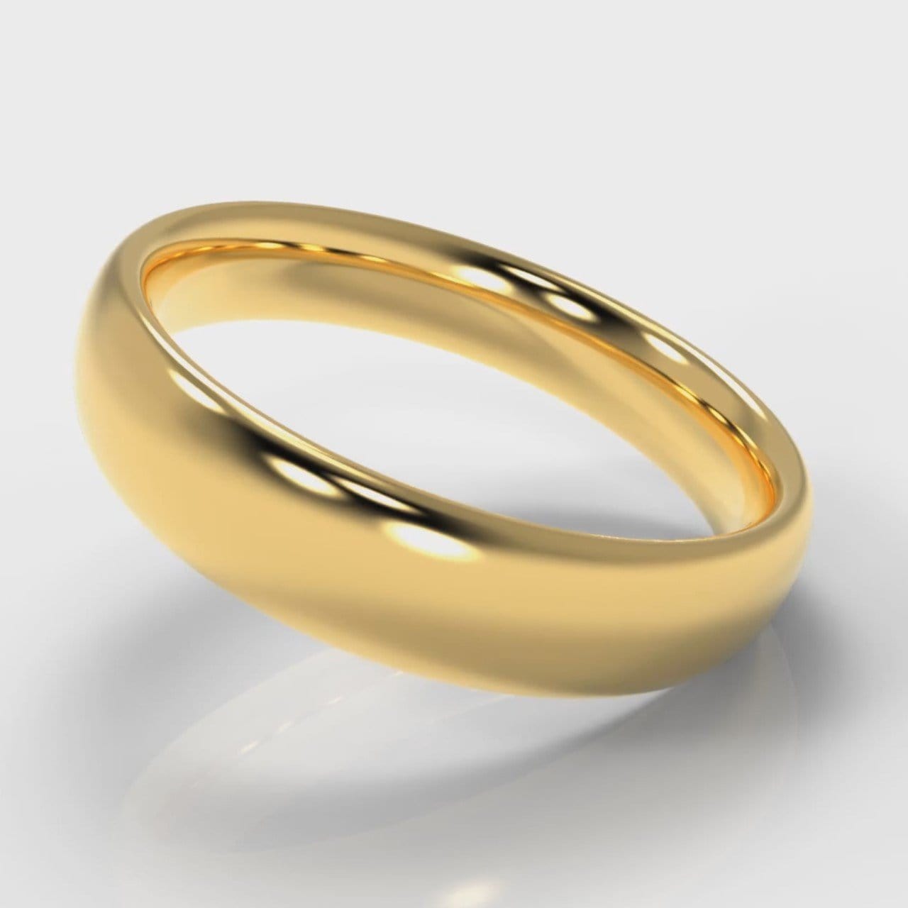 5mm Court Shaped Comfort Fit Wedding Ring - Yellow Gold