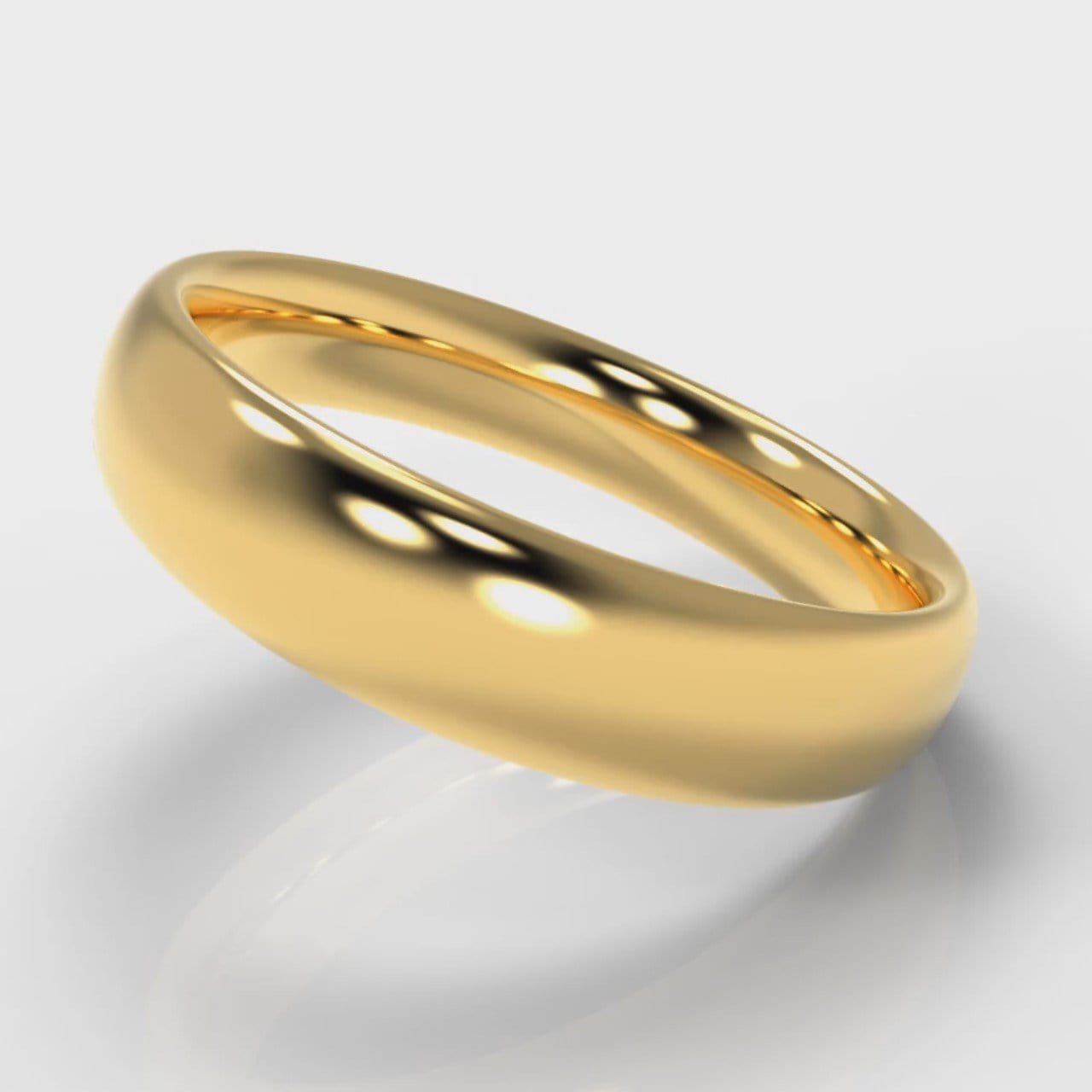 5mm Court Shaped Comfort Fit Wedding Ring - Yellow Gold