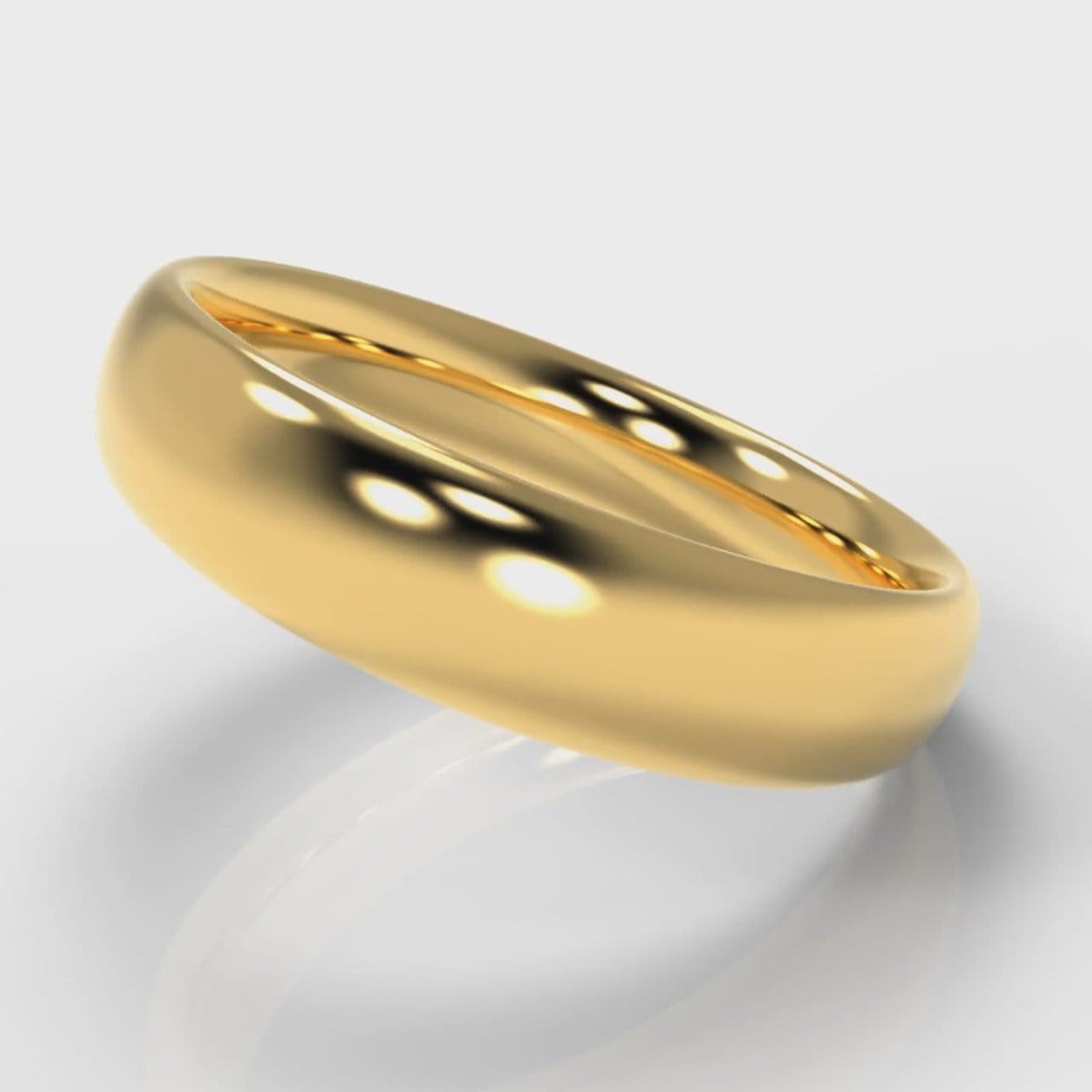 5mm Court Shaped Comfort Fit Wedding Ring - Yellow Gold