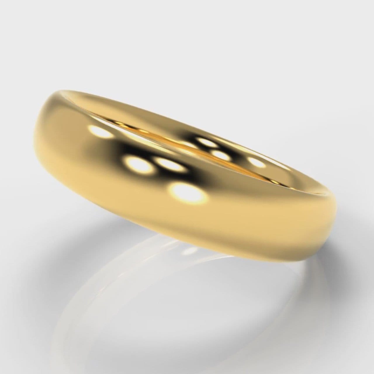 5mm Court Shaped Comfort Fit Wedding Ring - Yellow Gold