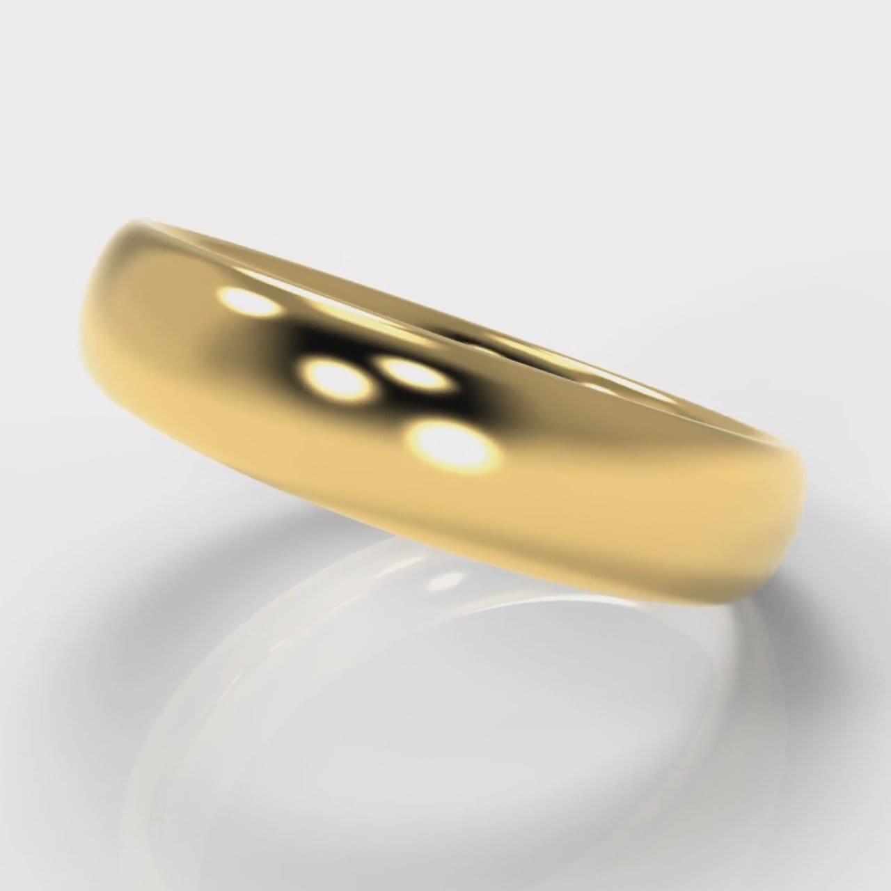 5mm Court Shaped Comfort Fit Wedding Ring - Yellow Gold