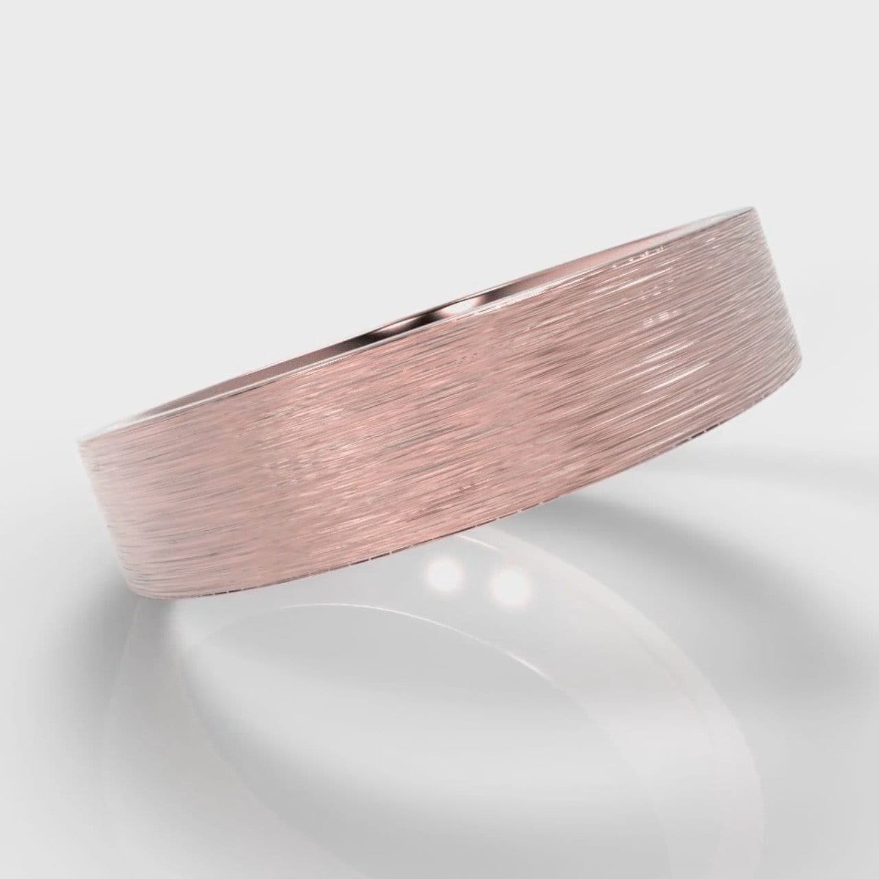 5mm Flat Top Comfort Fit Brushed Wedding Ring - Rose Gold