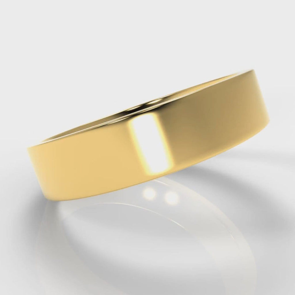 5mm Flat Top Comfort Fit Wedding Ring - Yellow Gold