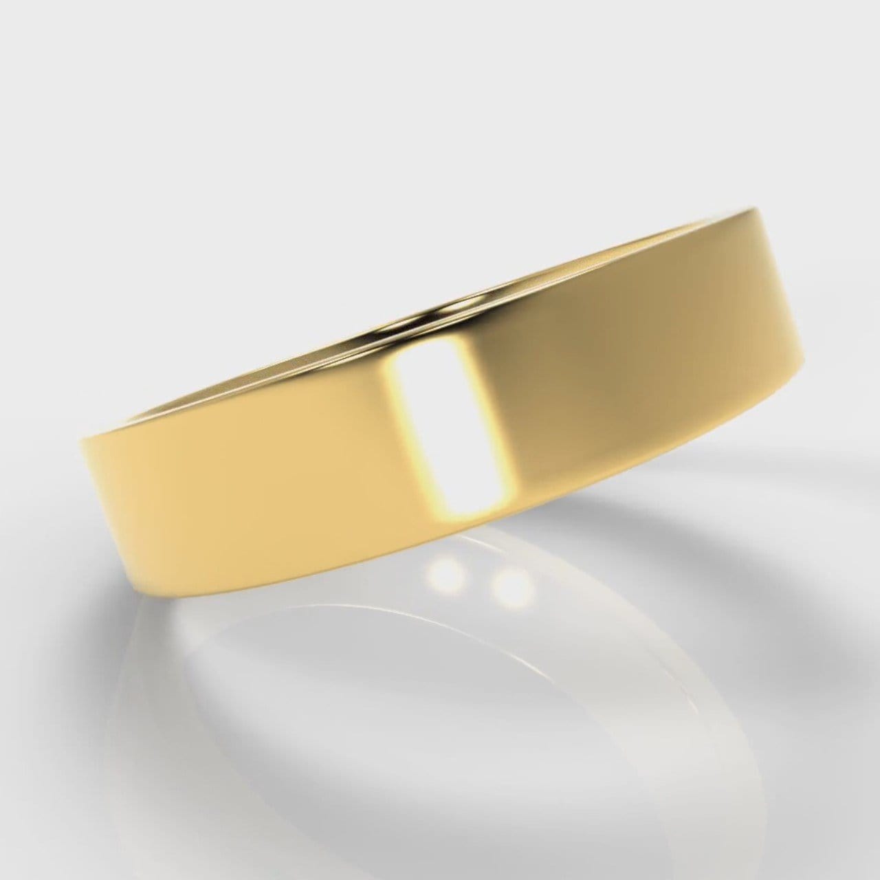 5mm Flat Top Comfort Fit Wedding Ring - Yellow Gold