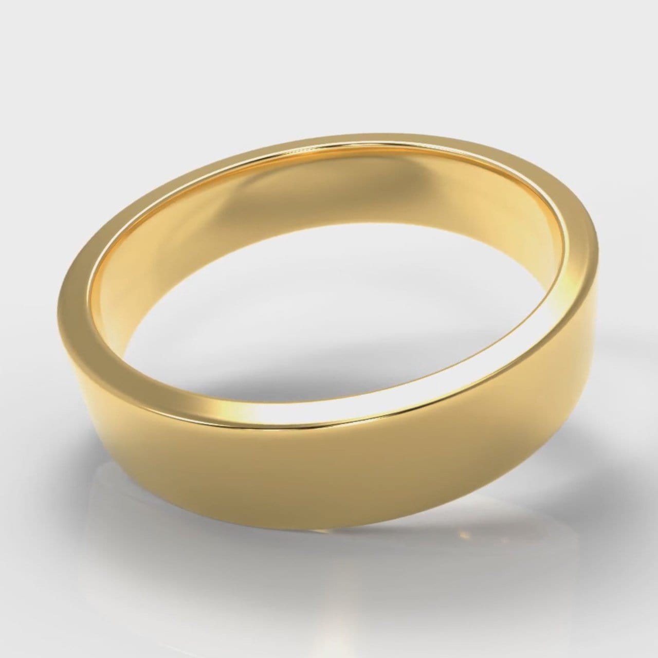 5mm Flat Top Comfort Fit Wedding Ring - Yellow Gold
