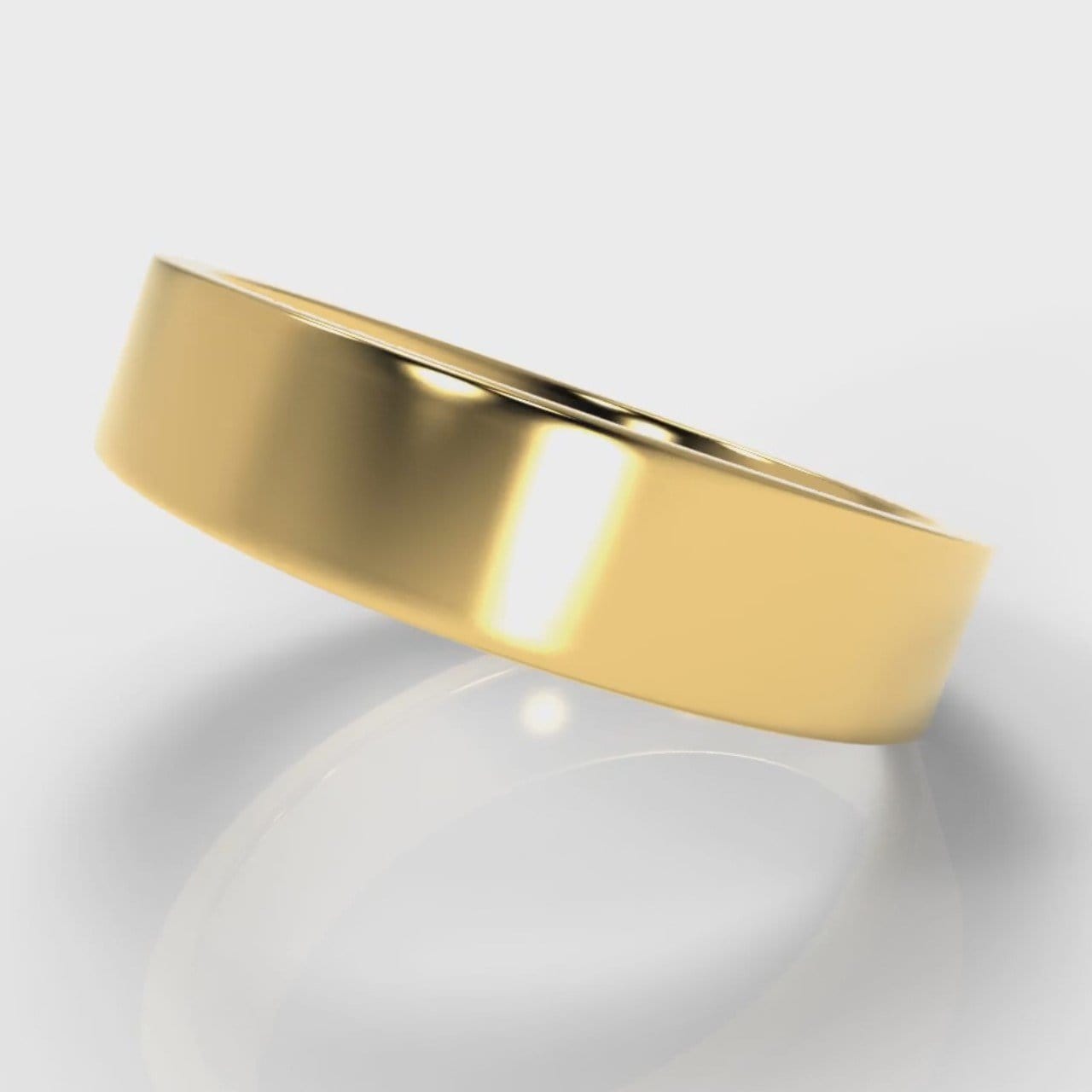5mm Flat Top Comfort Fit Wedding Ring - Yellow Gold