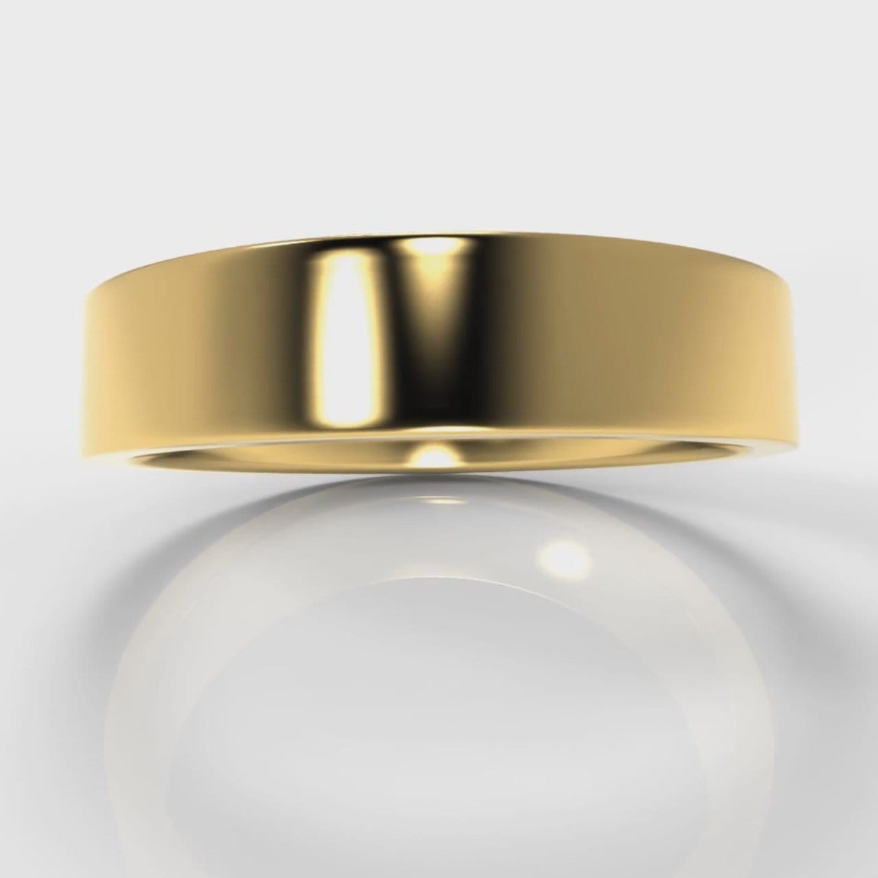 5mm Flat Top Comfort Fit Wedding Ring - Yellow Gold