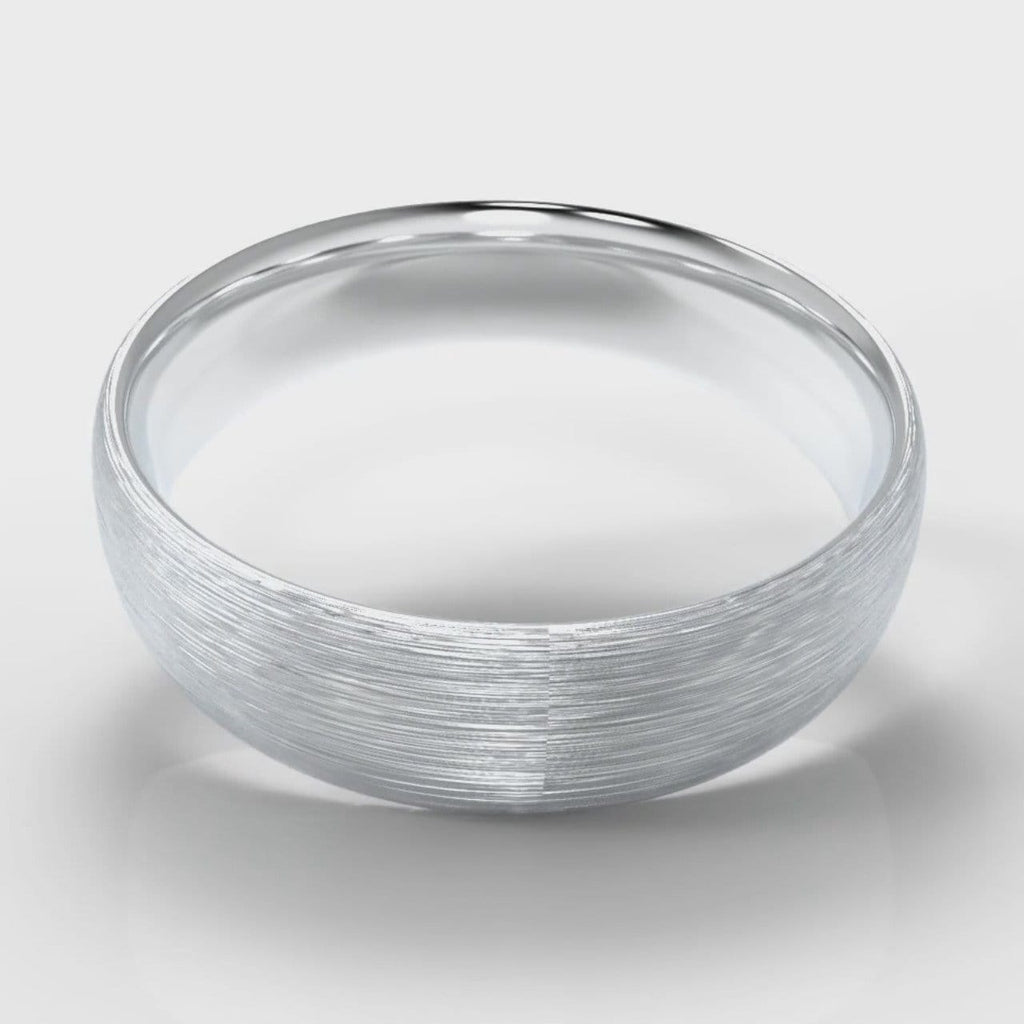 6mm Court Shaped Comfort Fit Brushed Wedding Ring