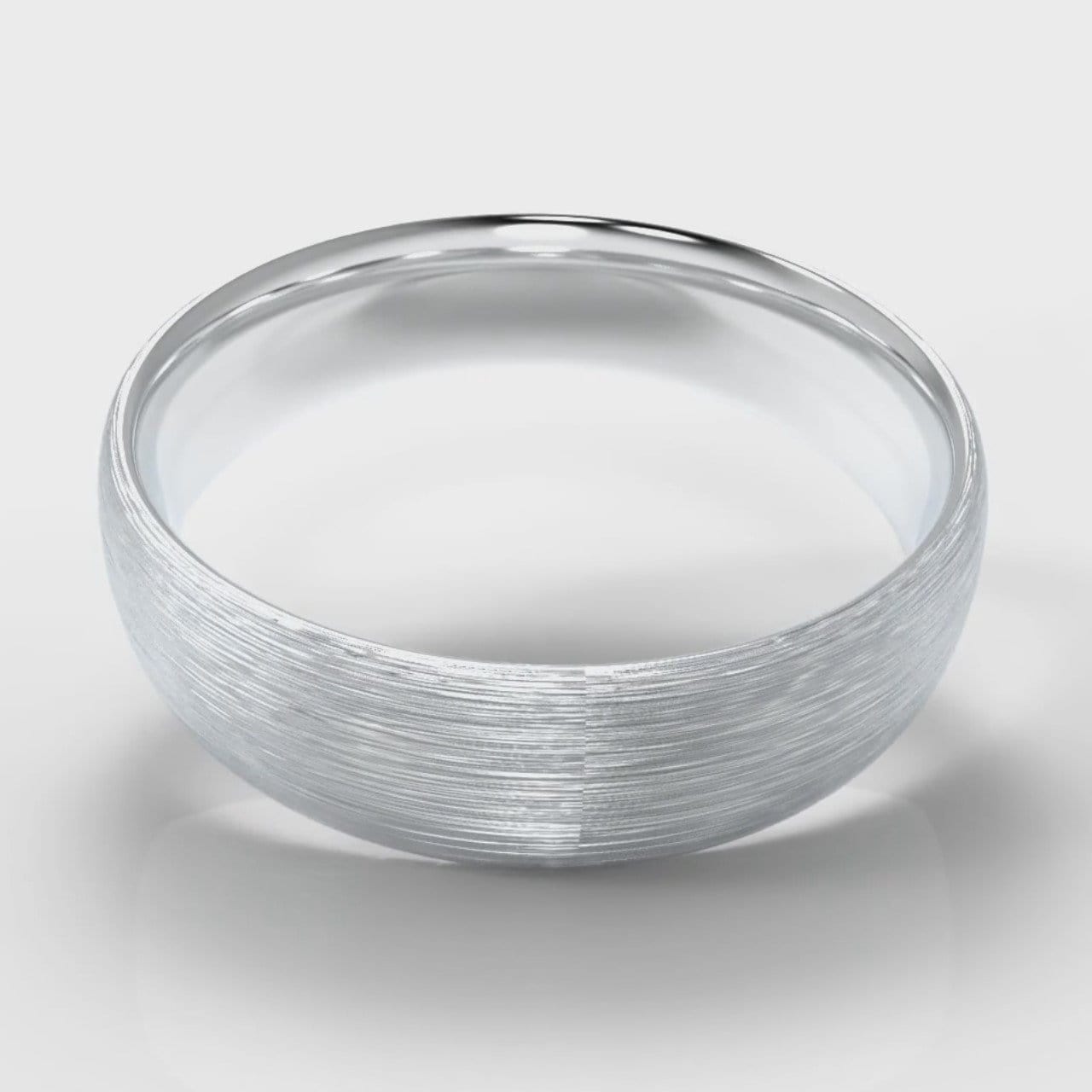 6mm Court Shaped Comfort Fit Brushed Wedding Ring