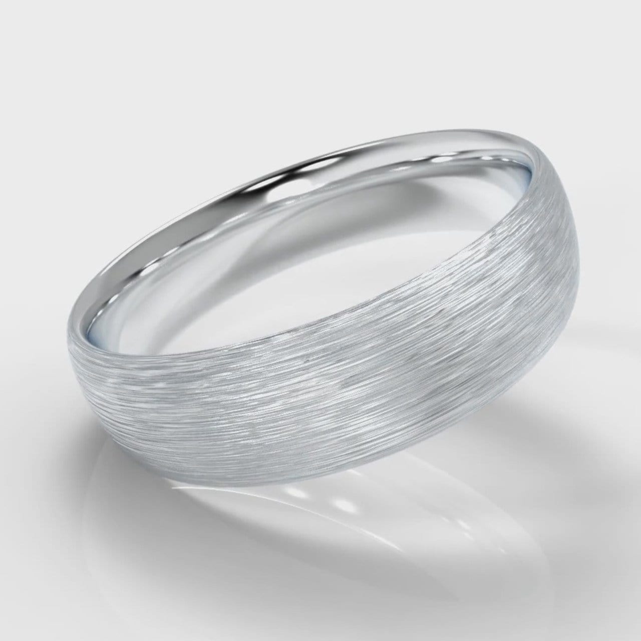 6mm Court Shaped Comfort Fit Brushed Wedding Ring