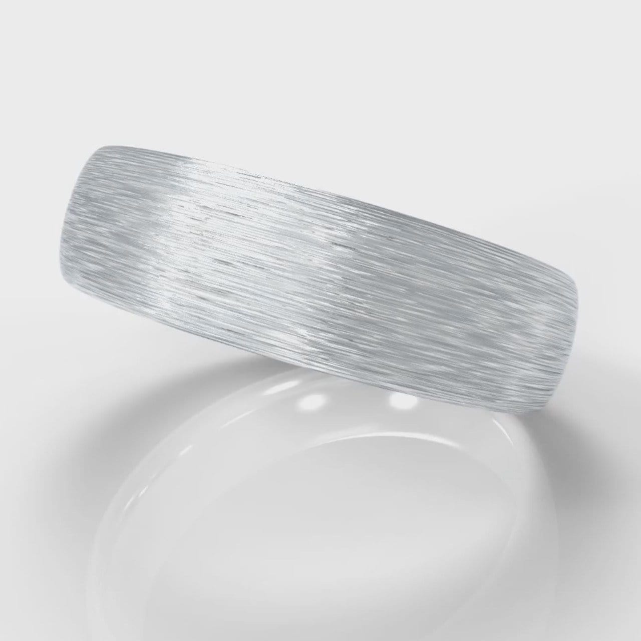 6mm Court Shaped Comfort Fit Brushed Wedding Ring