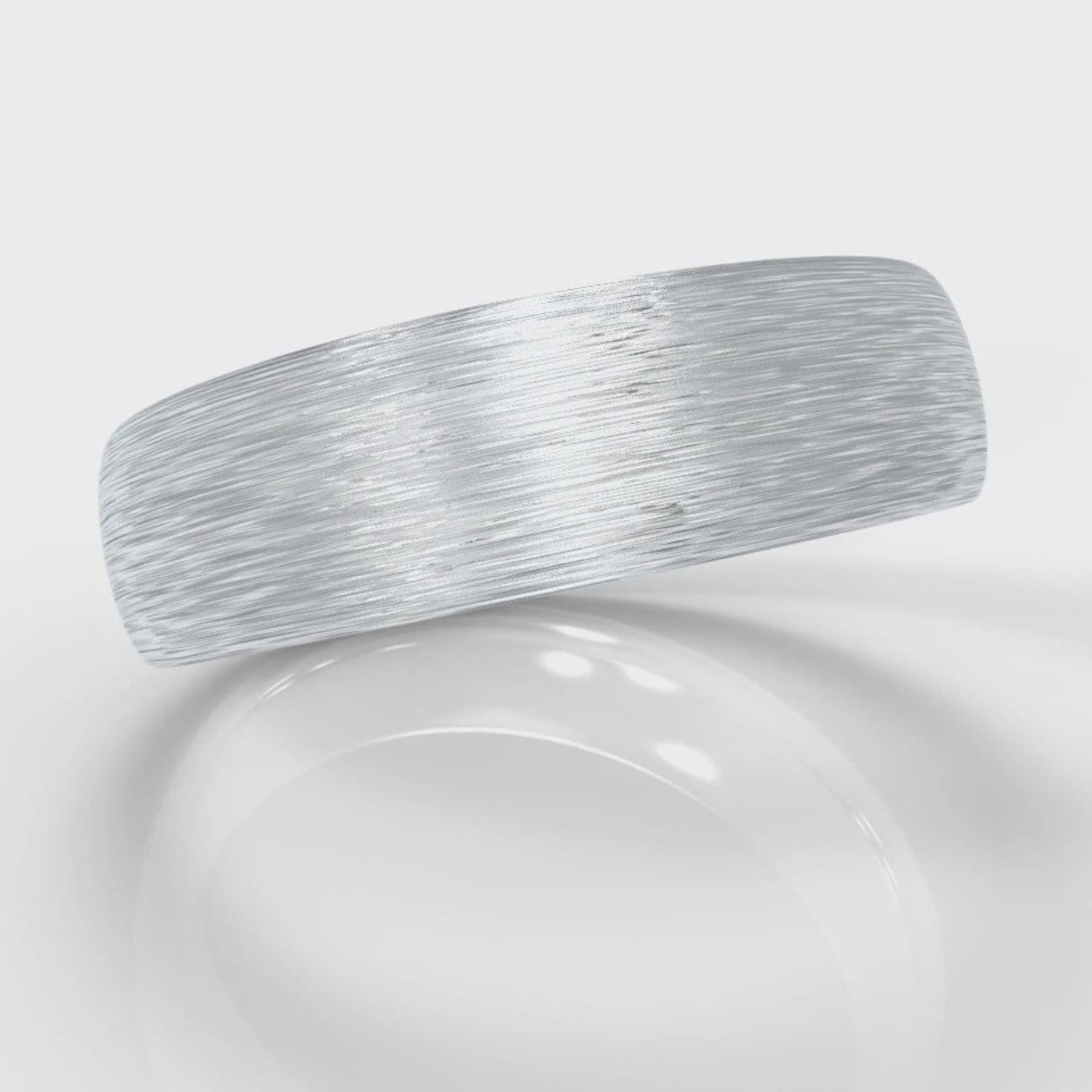 6mm Court Shaped Comfort Fit Brushed Wedding Ring