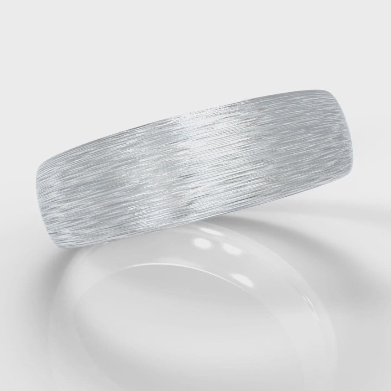 6mm Court Shaped Comfort Fit Brushed Wedding Ring