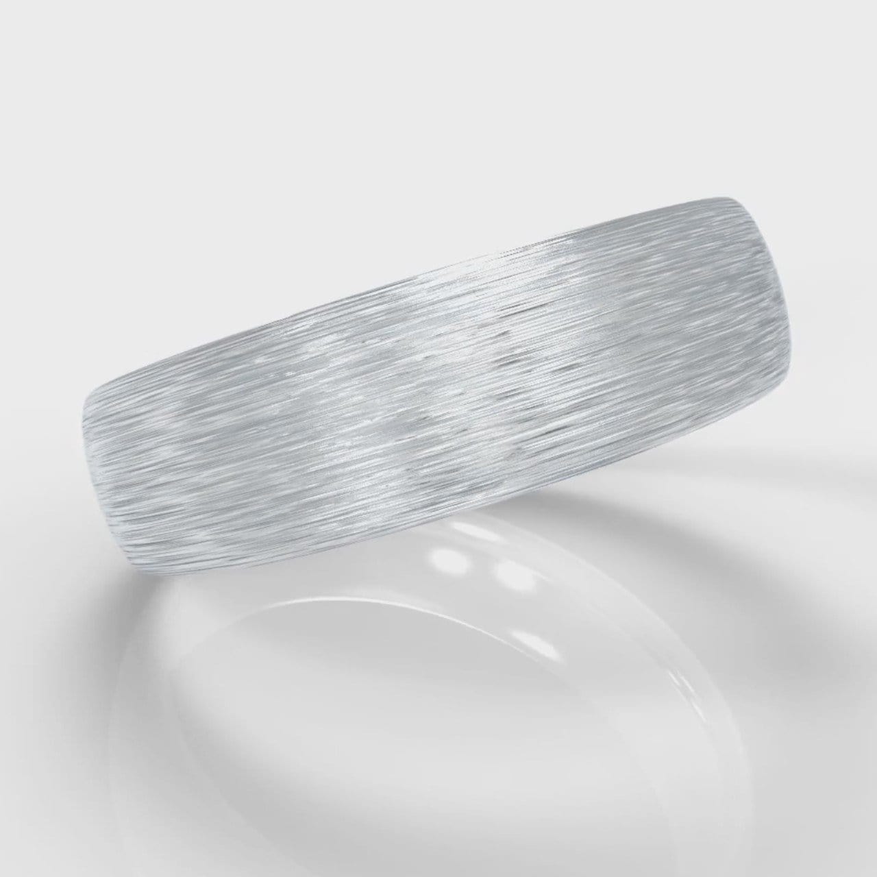 6mm Court Shaped Comfort Fit Brushed Wedding Ring