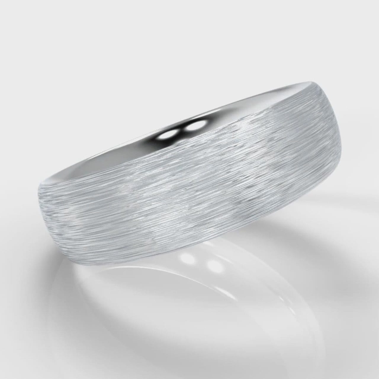 6mm Court Shaped Comfort Fit Brushed Wedding Ring