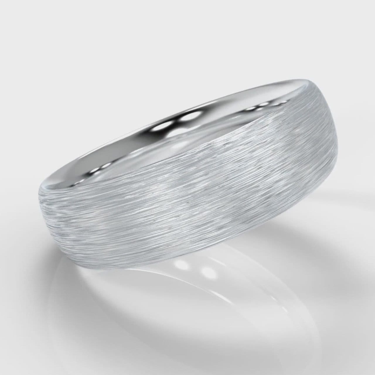 6mm Court Shaped Comfort Fit Brushed Wedding Ring