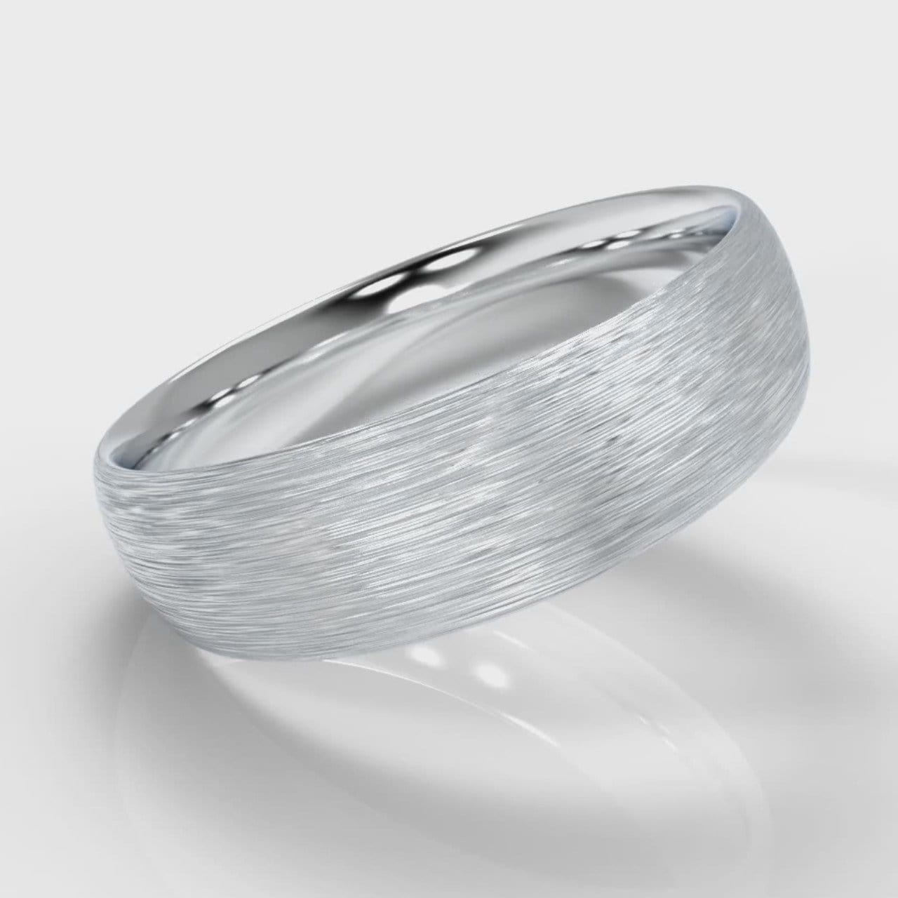 6mm Court Shaped Comfort Fit Brushed Wedding Ring