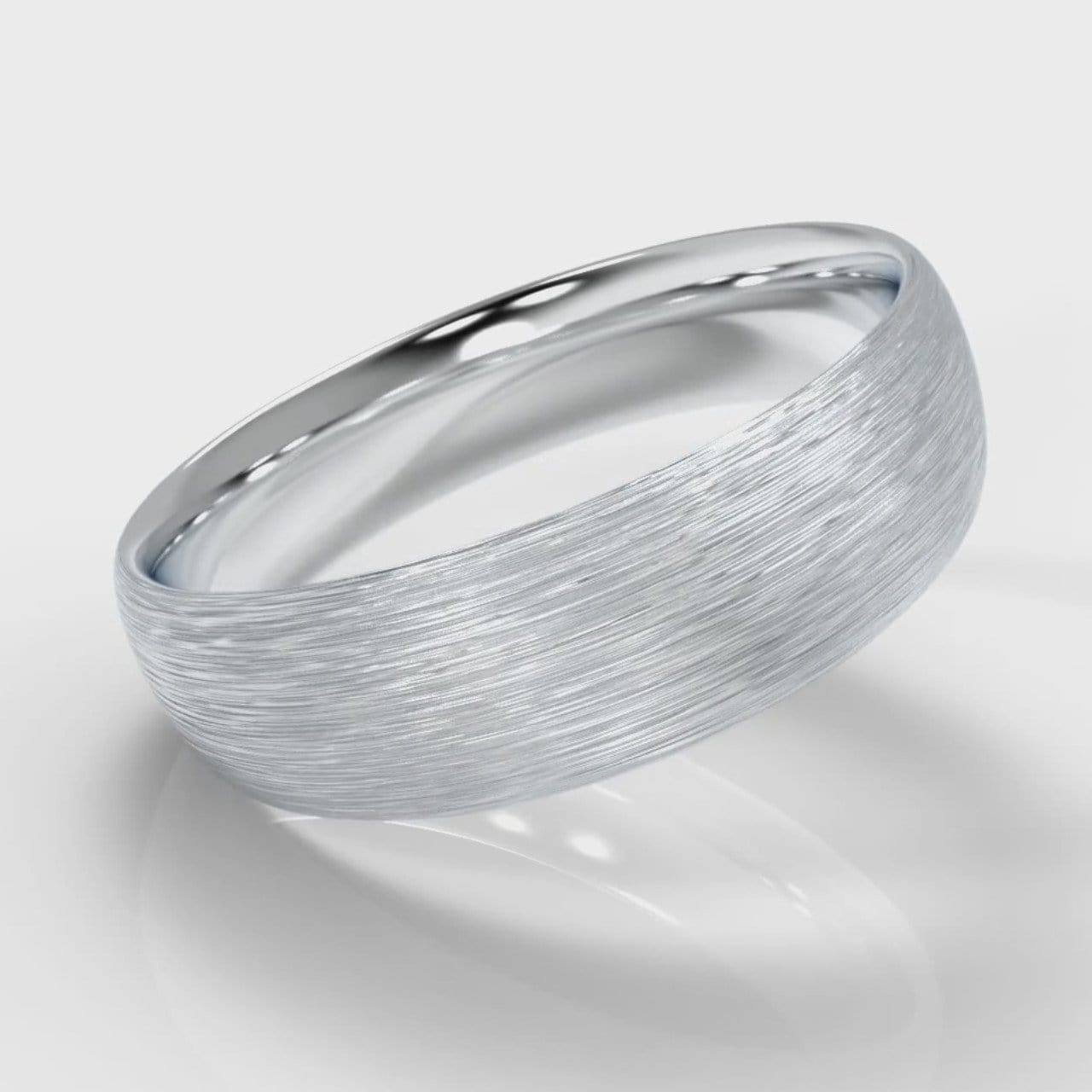 6mm Court Shaped Comfort Fit Brushed Wedding Ring