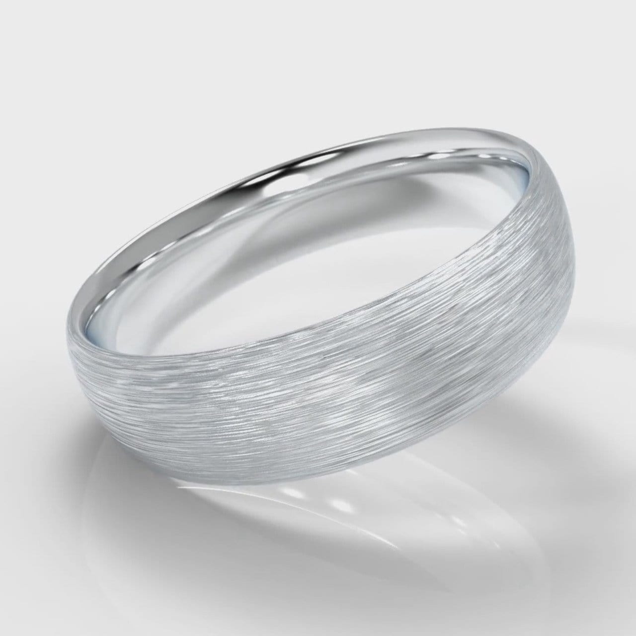 6mm Court Shaped Comfort Fit Brushed Wedding Ring