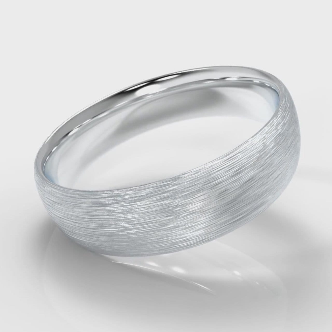 6mm Court Shaped Comfort Fit Brushed Wedding Ring