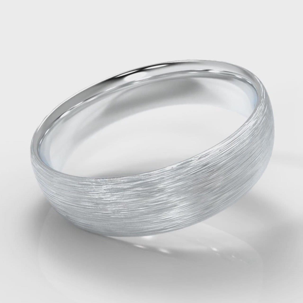 6mm Court Shaped Comfort Fit Brushed Wedding Ring