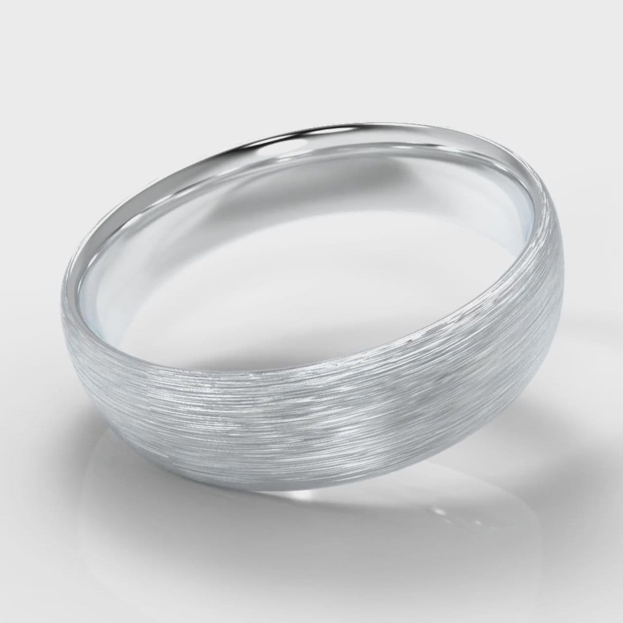 6mm Court Shaped Comfort Fit Brushed Wedding Ring
