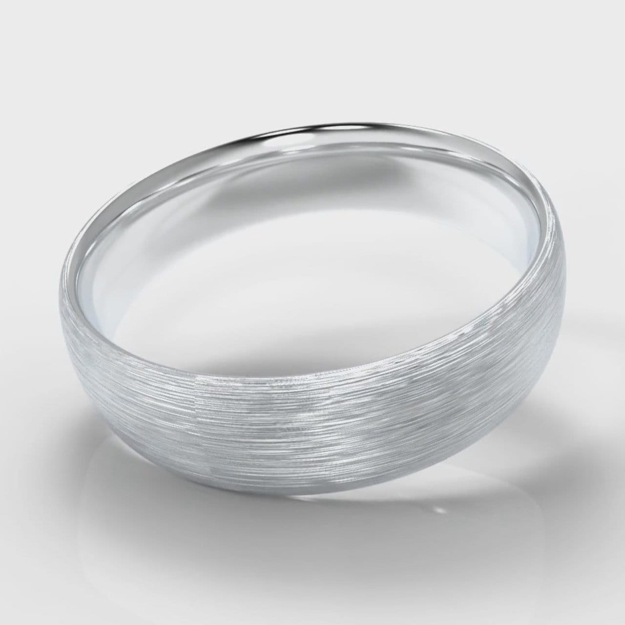 6mm Court Shaped Comfort Fit Brushed Wedding Ring