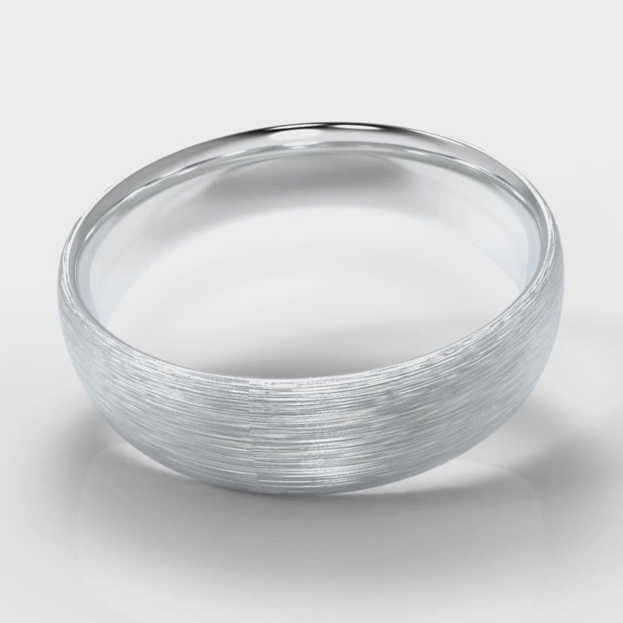 6mm Court Shaped Comfort Fit Brushed Wedding Ring