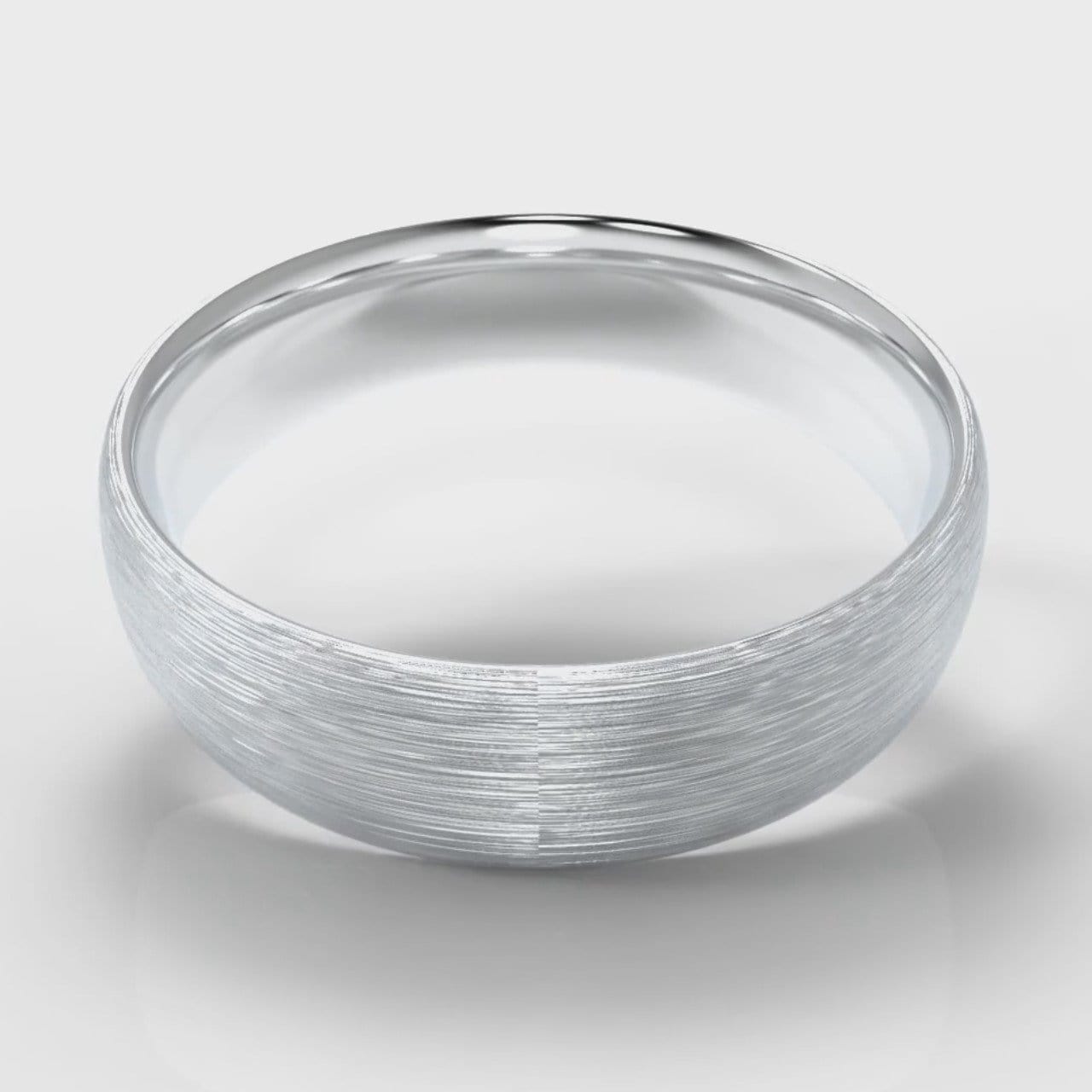 6mm Court Shaped Comfort Fit Brushed Wedding Ring