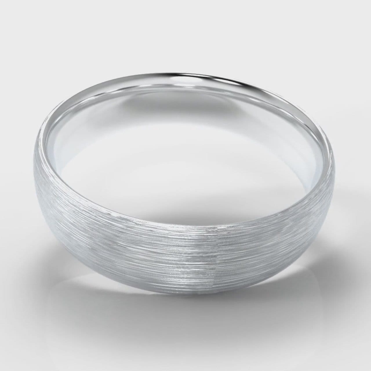 6mm Court Shaped Comfort Fit Brushed Wedding Ring