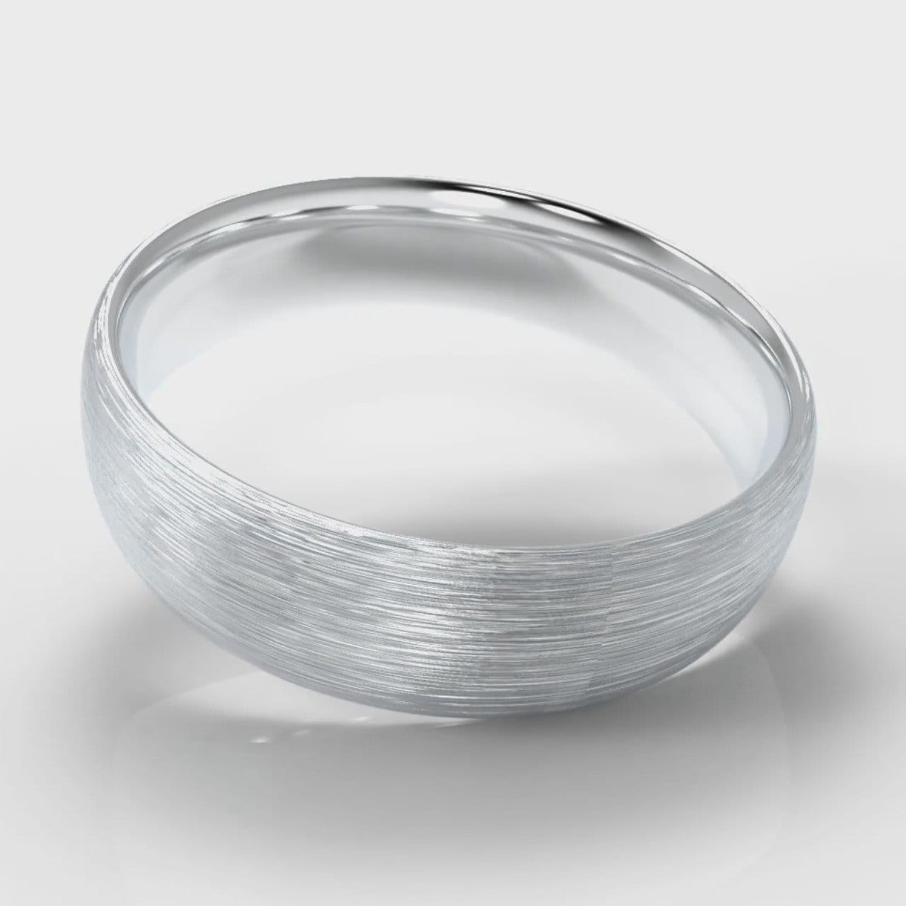 6mm Court Shaped Comfort Fit Brushed Wedding Ring