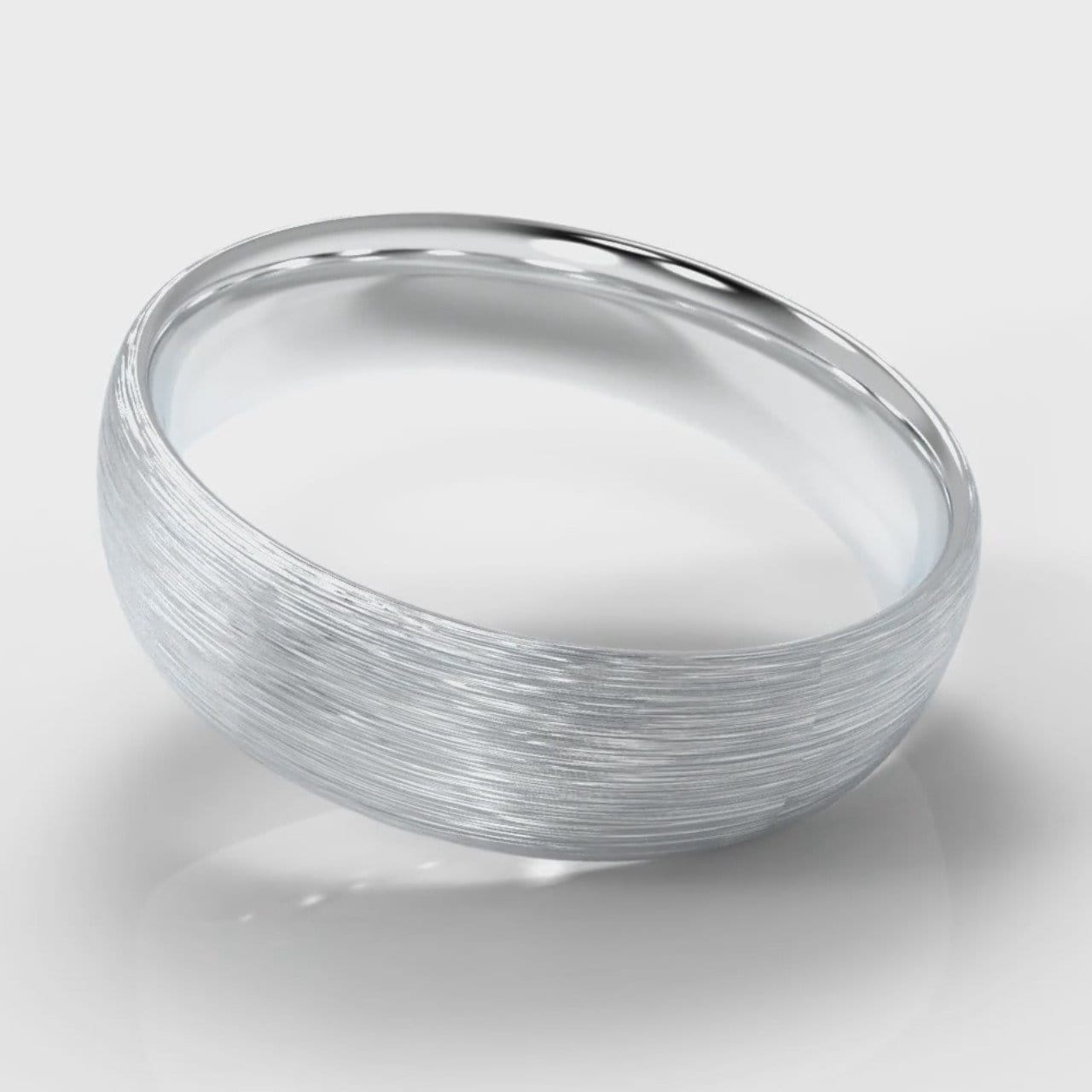 6mm Court Shaped Comfort Fit Brushed Wedding Ring