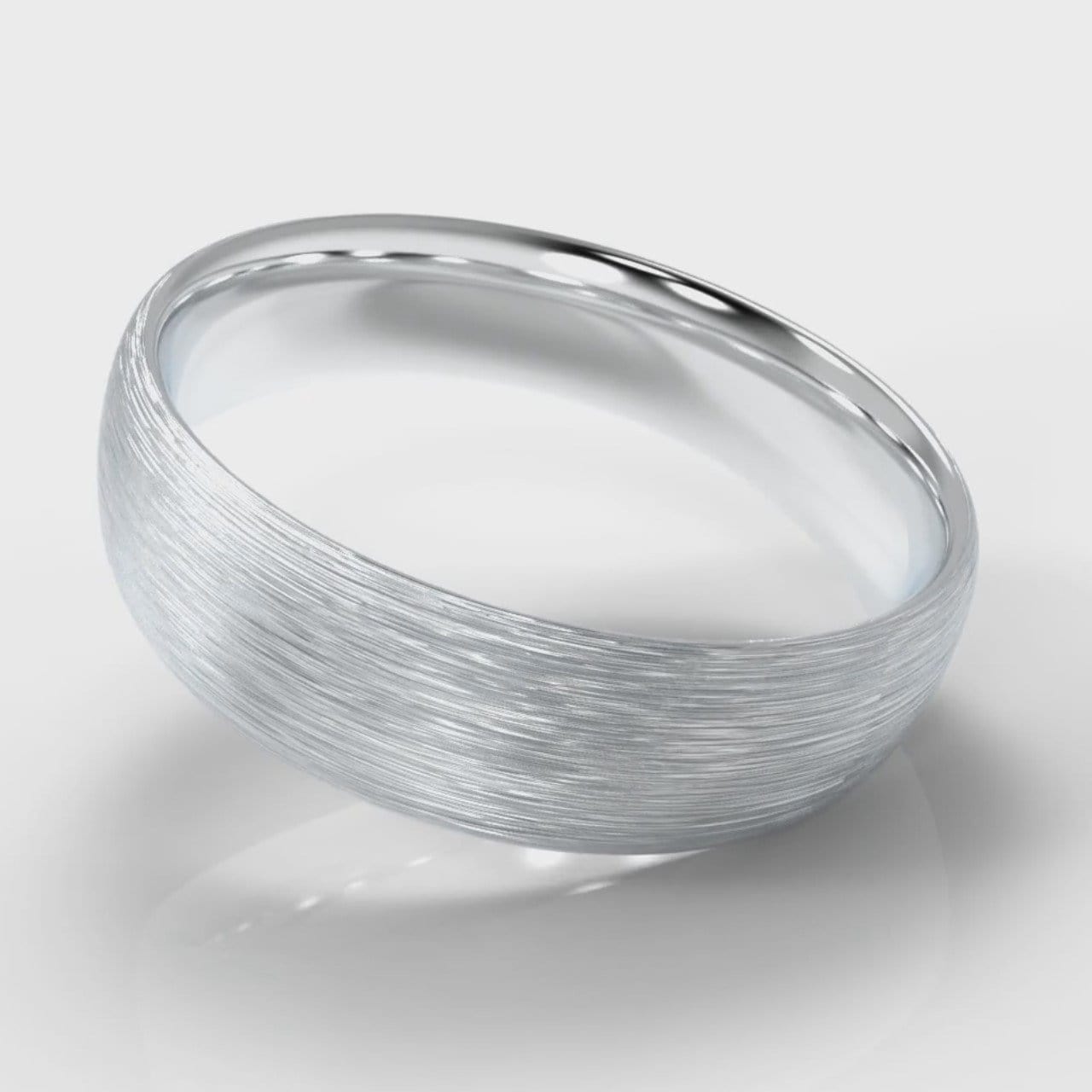 6mm Court Shaped Comfort Fit Brushed Wedding Ring