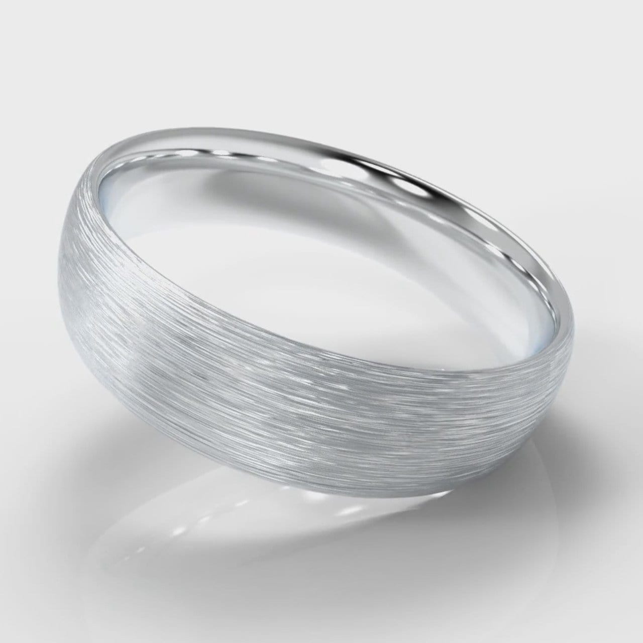 6mm Court Shaped Comfort Fit Brushed Wedding Ring
