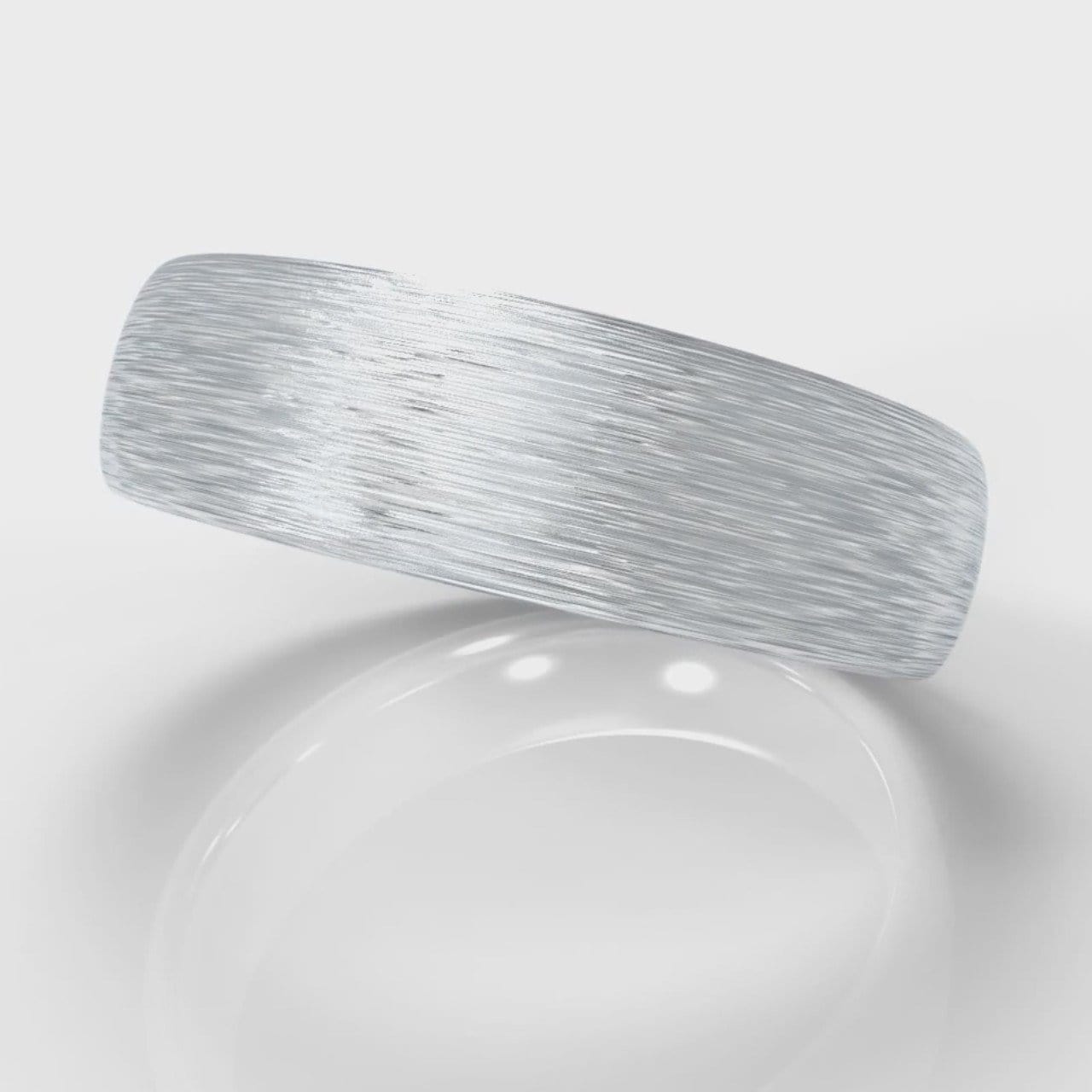 6mm Court Shaped Comfort Fit Brushed Wedding Ring